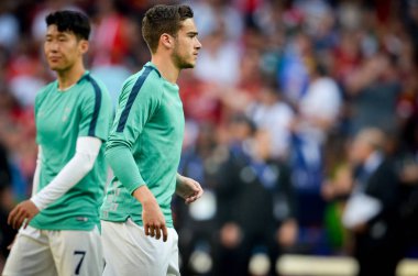 Madrid, İspanya - 01 Mayıs 2019: Uefa Cha sırasında futbolcu