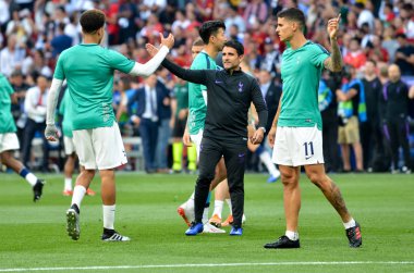 Madrid, İspanya - 01 Mayıs 2019: Erik Lamela Uefa sırasında 