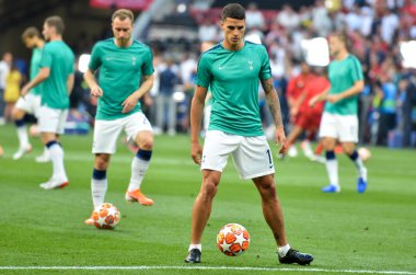 Madrid, İspanya - 01 Mayıs 2019: Uefa Cha sırasında futbolcu