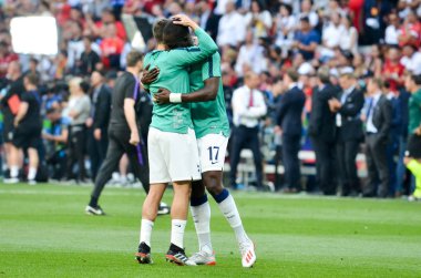Madrid, İspanya - 01 Mayıs 2019: Moussa Sissoko ue sırasında oyuncu