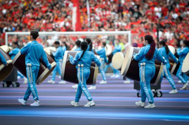 Madrid, İspanya - 01 Mayıs 2019: Imagine Dragons'dan Dan Reynolds