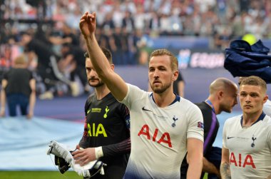 Madrid, İspanya - 01 Mayıs 2019: Harry Kane Uefa Champio sırasında
