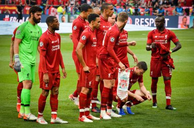 Madrid, İspanya - 01 Mayıs 2019: Fc Liverpool takımı