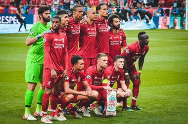 Madrid, İspanya - 01 Mayıs 2019: Fc Liverpool takımı