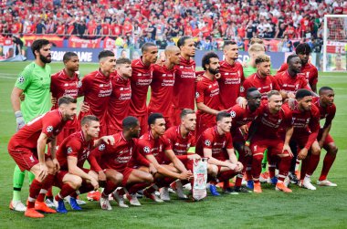 Madrid, İspanya - 01 Mayıs 2019: Fc Liverpool takımı