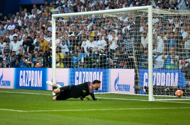 Madrid, İspanya - 01 Mayıs 2019: Hugo Lloris Uefa Champio sırasında