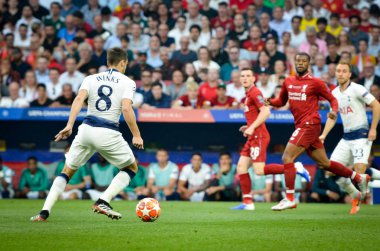 Madrid, İspanya - 01 Mayıs 2019: Harry Winks Uefa Champio sırasında