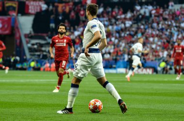 Madrid, İspanya - 01 Mayıs 2019: Harry Winks Uefa Champio sırasında