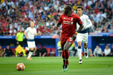 Madrid, İspanya - 01 Mayıs 2019: Sadio Mane Uefa Şampiyonu