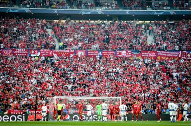 Madrid, İspanya - 01 Mayıs 2019: Uefa Cha sırasında futbolcu