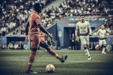 Madrid, İspanya - 01 Mayıs 2019: Sadio Mane Uefa Şampiyonu