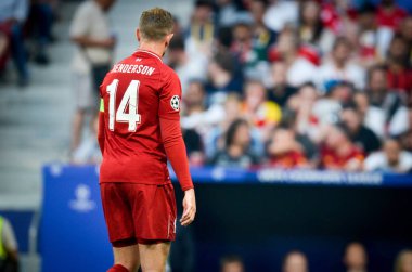 Madrid, İspanya - 01 Mayıs 2019: Jordan Henderson Uefa Ch sırasında