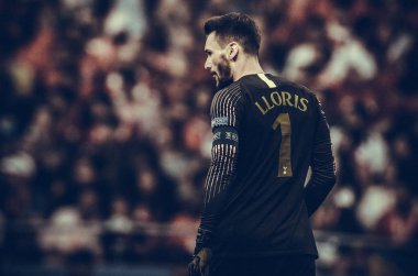 Madrid, İspanya - 01 Mayıs 2019: Hugo Lloris Uefa Champio sırasında