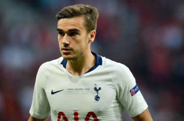 Madrid, İspanya - 01 Mayıs 2019: Harry Winks Uefa Champio sırasında