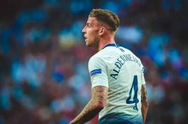 Madrid, İspanya - 01 Mayıs 2019: Toby Alderweireld Uefa C