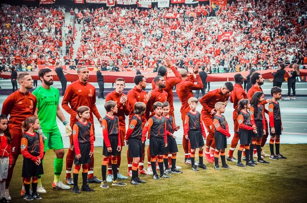Madrid, Spanyolország-01 május 2019: Liverpool labdarúgó-lejátszó — Stock Fotó