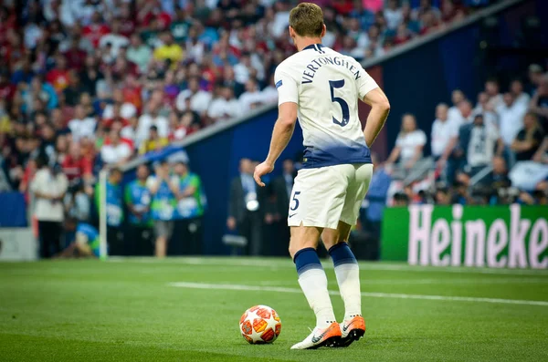 Madrid, Espanha - 01 MAIO 2019: Jan Vertonghen durante o Cham da UEFA — Fotografia de Stock