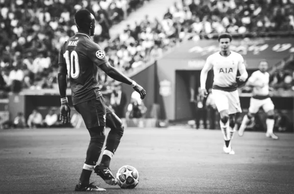 Мадрид, Испания - 01 МАЯ 2019: Садио Мане во время чемпионата УЕФА — стоковое фото