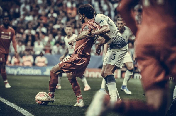 Madrid, Španělsko-01 květen 2019: Muhammad Salah během UEFA šampióna — Stock fotografie