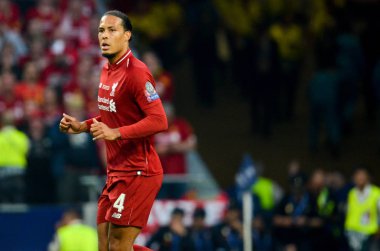 Madrid, İspanya - 01 Mayıs 2019: Uefa Cha sırasında Virgil van Dijk