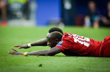 Madrid, İspanya - 01 Mayıs 2019: Sadio Mane Uefa Şampiyonu