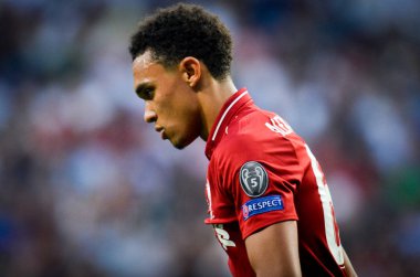 Madrid, İspanya - 01 Mayıs 2019: Trent Alexander-Arnold U sırasında