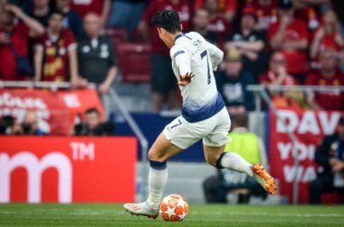 Madrid, İspanya - 01 Mayıs 2019: Uefa Şampiyonluğu sırasında Heung-min Son