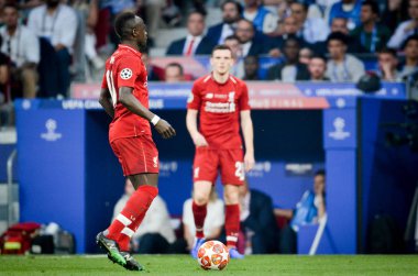 Madrid, İspanya - 01 Mayıs 2019: Uefa Cha sırasında futbolcu