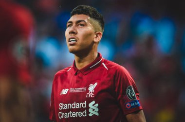Madrid, İspanya - 01 Mayıs 2019: Roberto Firmino oyuncusu