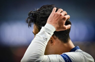 Madrid, İspanya - 01 Mayıs 2019: Uef sırasında Heung-min Son oyuncu