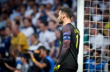 Madrid, İspanya - 01 Mayıs 2019: Hugo Lloris uefa sırasında 
