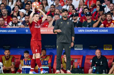 Madrid, İspanya - 01 Mayıs 2019: Andrew Robertson Uefa Ch sırasında