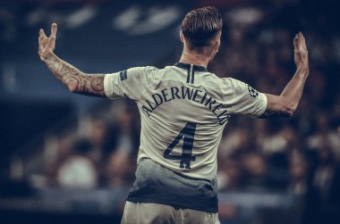 Madrid, İspanya - 01 Mayıs 2019: Toby Alderweireld oyuncusu