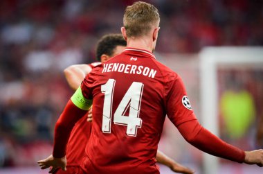 Madrid, İspanya - 01 Mayıs 2019: Jordan Henderson oyuncusu 