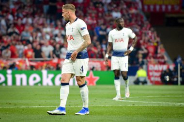 Madrid, İspanya - 01 Mayıs 2019: Toby Alderweireld oyuncusu