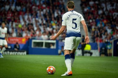 Madrid, İspanya - 01 Mayıs 2019: Jan Vertonghen oyuncusu Ue sırasında