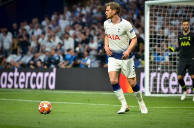 Madrid, İspanya - 01 Mayıs 2019: Jan Vertonghen oyuncusu Ue sırasında