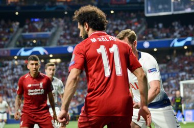 Madrid, İspanya - 01 Mayıs 2019: Uef sırasında Mohamed Salah oyuncu