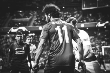 Madrid, İspanya - 01 Mayıs 2019: Uef sırasında Mohamed Salah oyuncu