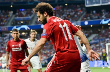 Madrid, İspanya - 01 Mayıs 2019: Uef sırasında Mohamed Salah oyuncu