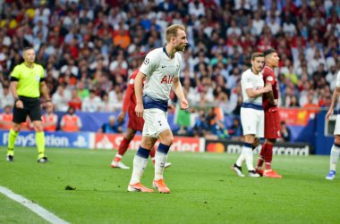 Madrid, İspanya - 01 Mayıs 2019: Harry Kane, Uefa C.