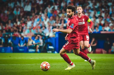 Madrid, İspanya - 01 Mayıs 2019: Uef sırasında Mohamed Salah oyuncu