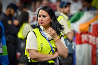 Madrid, İspanya - 01 Mayıs 2019: Uefa Ch sırasında Futbol Steward