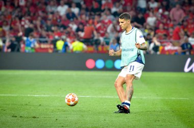 Madrid, İspanya - 01 Mayıs 2019: Erik Lamela Uefa sırasında 