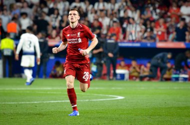 Madrid, İspanya - 01 Mayıs 2019: Andrew Robertson oyuncu 