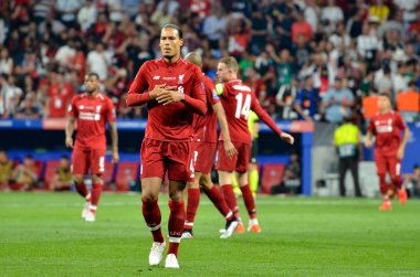 Madrid, İspanya - 01 Mayıs 2019: Virgil van Dijk oyuncusu