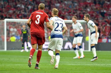 Madrid, İspanya - 01 Mayıs 2019: Fabinho oyuncusu Uefa Cham sırasında