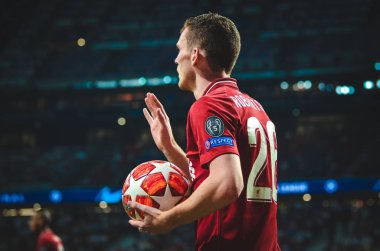 Madrid, İspanya - 01 Mayıs 2019: Andrew Robertson Uefa Ch sırasında