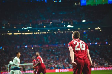 Madrid, İspanya - 01 Mayıs 2019: Andrew Robertson Uefa Ch sırasında