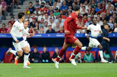 Madrid, İspanya - 01 Mayıs 2019: Virgil van Dijk oyuncusu